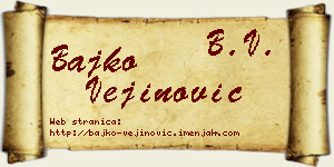 Bajko Vejinović vizit kartica